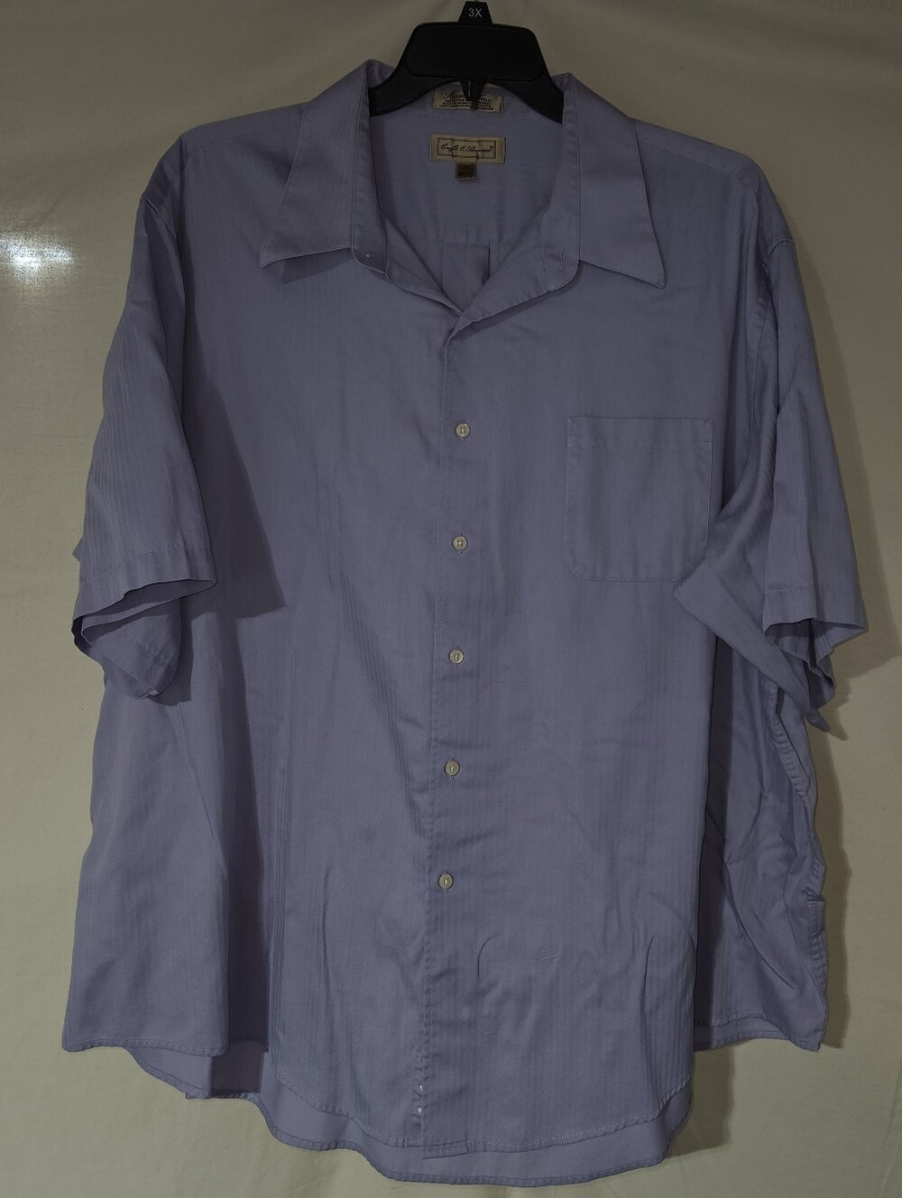 Blue/Grey Short-Sleeve Button-Up Shirt